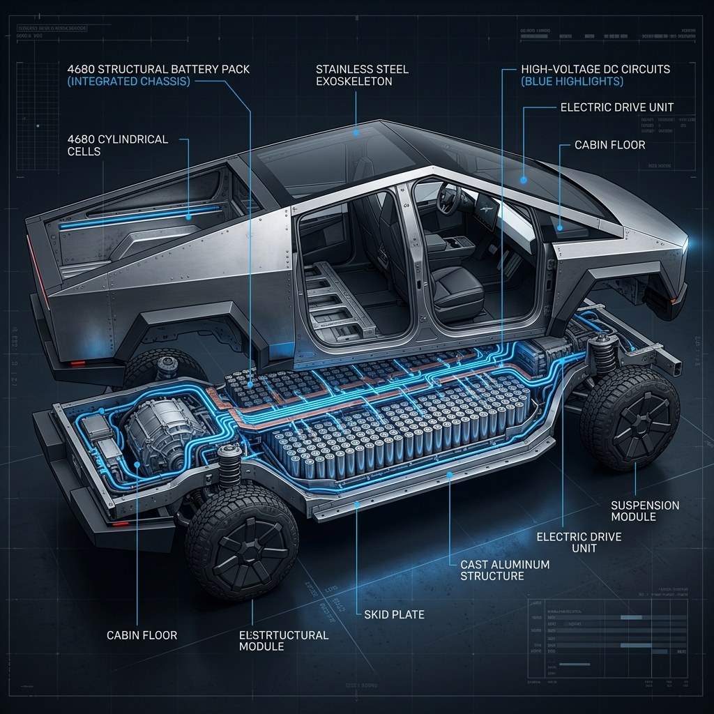 Why Tesla Cybertruck Structural Battery Lowers Center Of Gravity