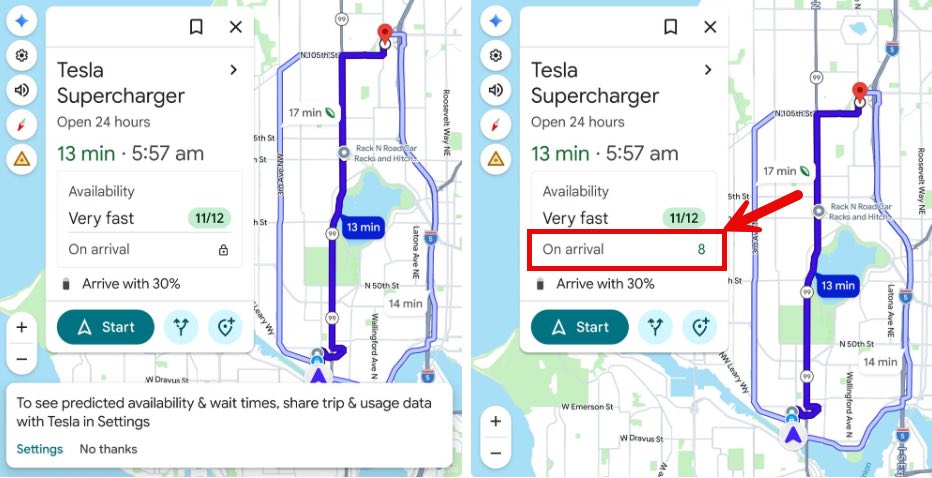 Tesla Expands Forecasted Supercharger Availability to Android Auto
