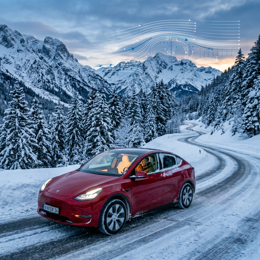 How Tesla Heat Pump Maximizes Winter Electric Driving Range